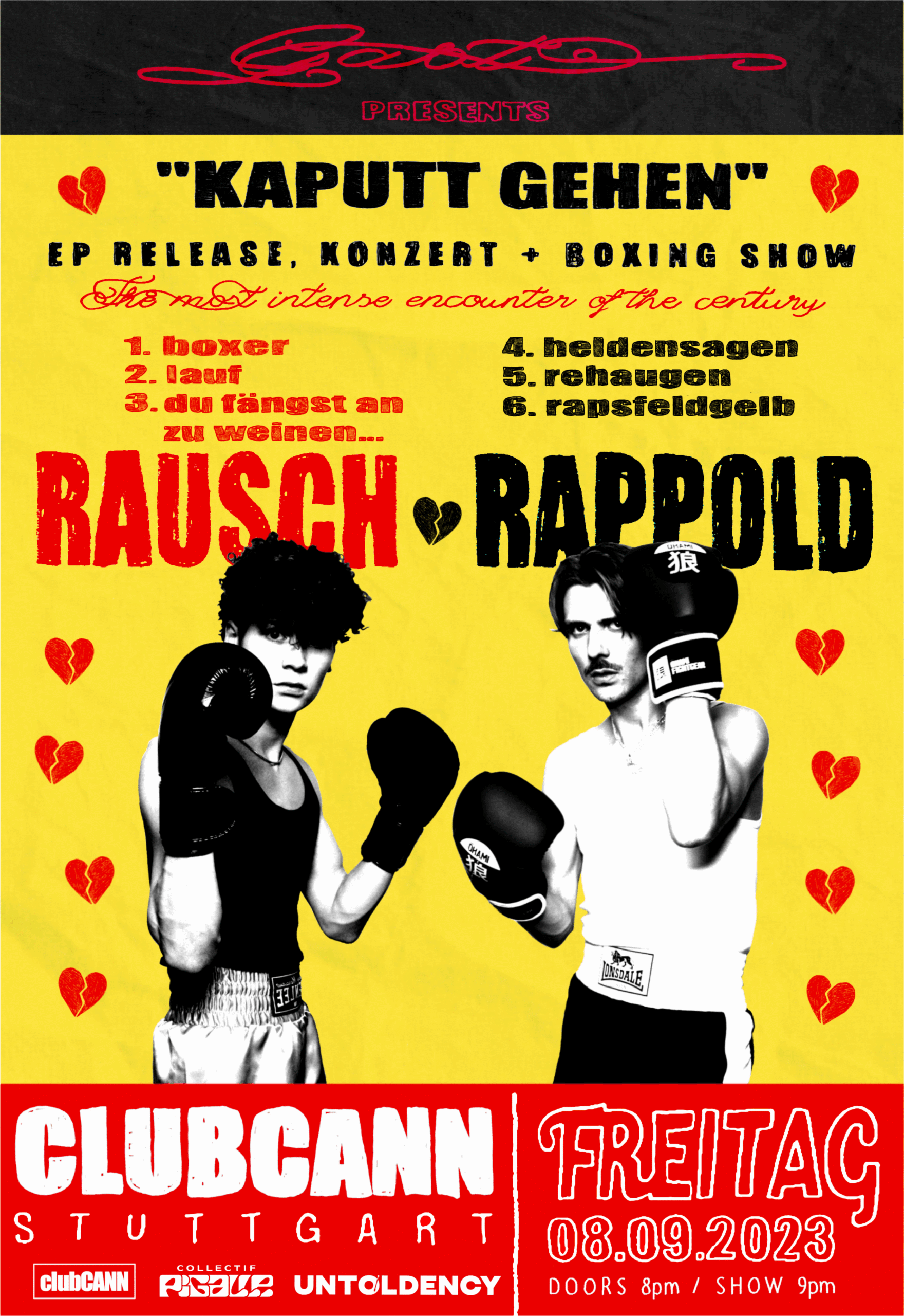 untoldency proudly presents: GAST mit “kaputt gehen” – EP Release als Boxduell am 08.09.2023 in Stuttgart