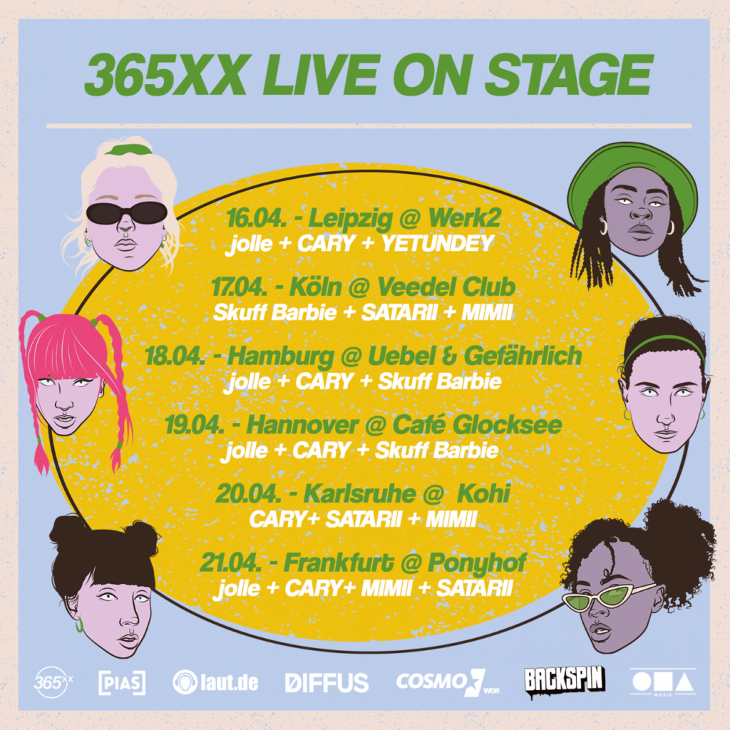 jolle, CARY, MIMII, SATARII, Skuff Barbie, YETUNDEY, 365xx live on stage, 365xx, labeltour, untoldency proudly presents, untoldency, indie magazine, rap, hip hop,