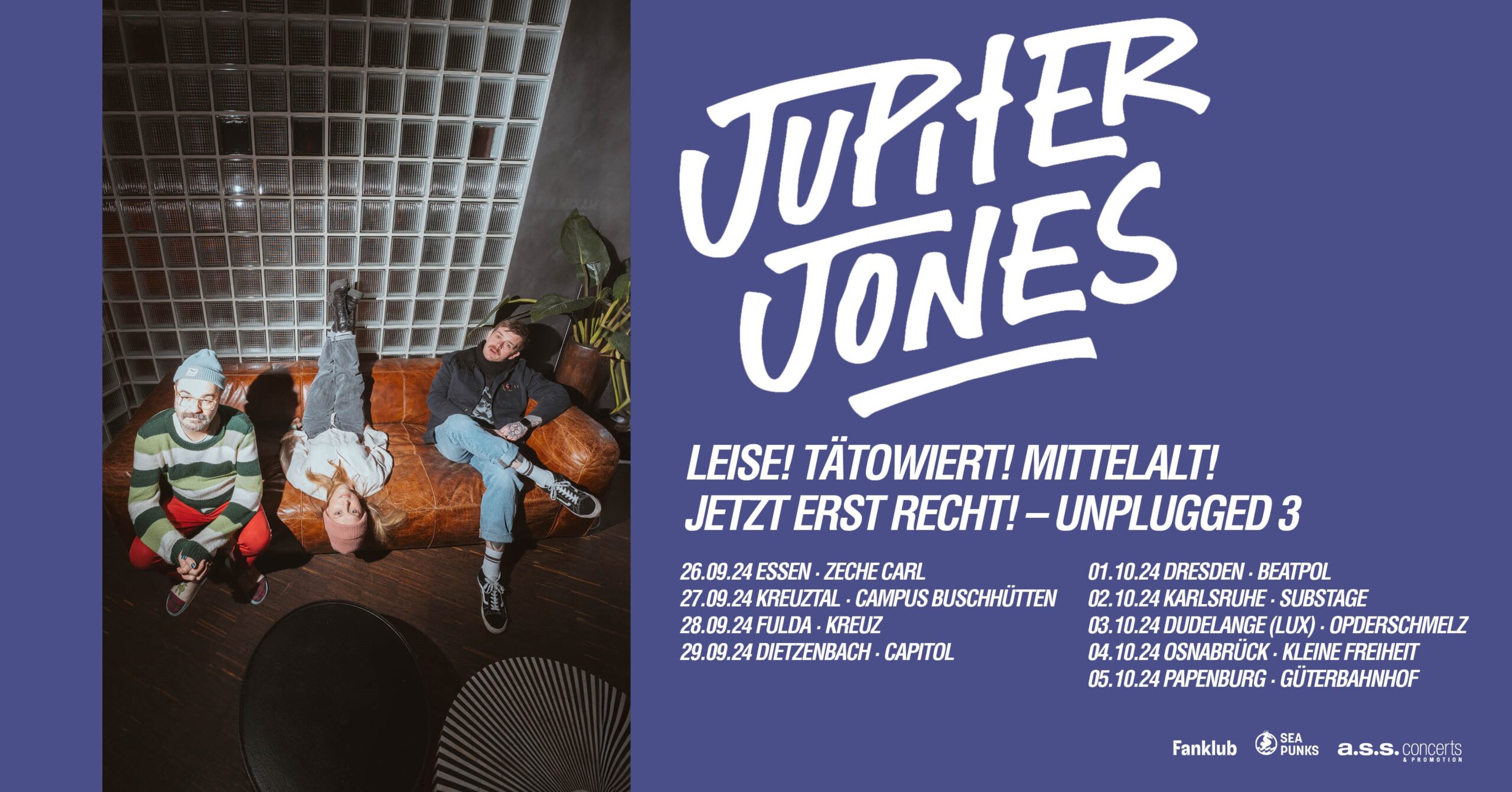 untoldency proudly presents: Jupiter Jones „Leise! Tätowiert! Mittelalt! Jetzt erst recht!“ Unplugged-Tour 2024